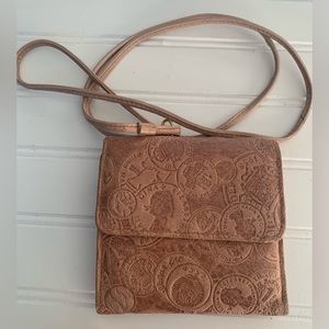 1990’s Wilson Leather Crossbody Wallet with Mirror and Coin Pattern